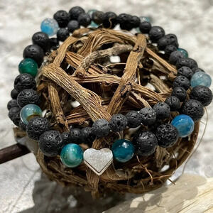 Lava Stone Bracelets - 6.5 inches  - handcrafted